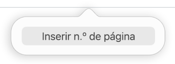 O botão “Inserir n.º de página” por baixo do cabeçalho.