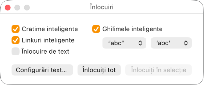 Fereastra Înlocuiri.