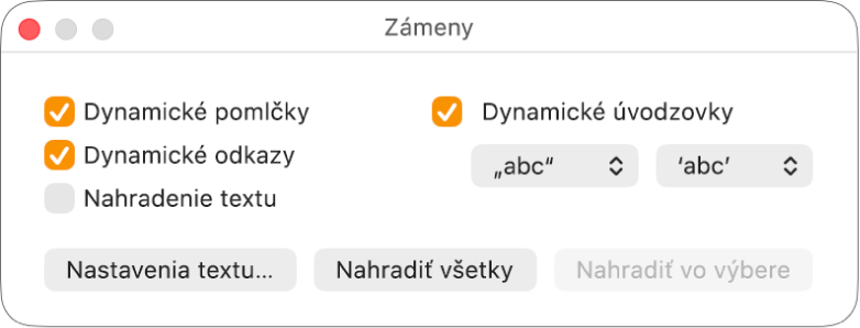 Okno Zámeny.