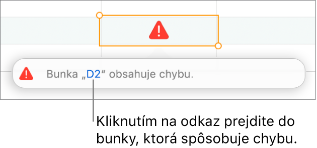 Odkaz na chybu v bunke.