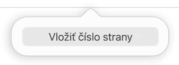 Tlačidlo Vložiť číslo strany nachádzajúce sa pod hlavičkou.