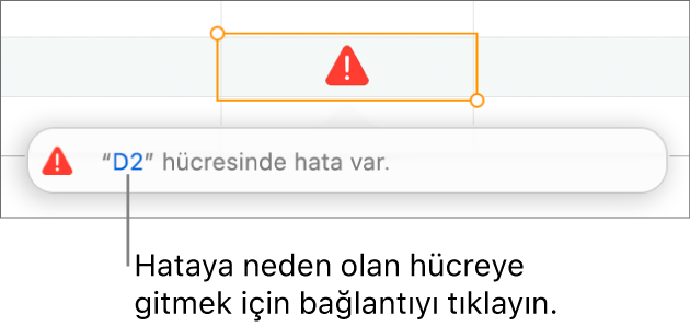 Hücre hatası bağlantısı.
