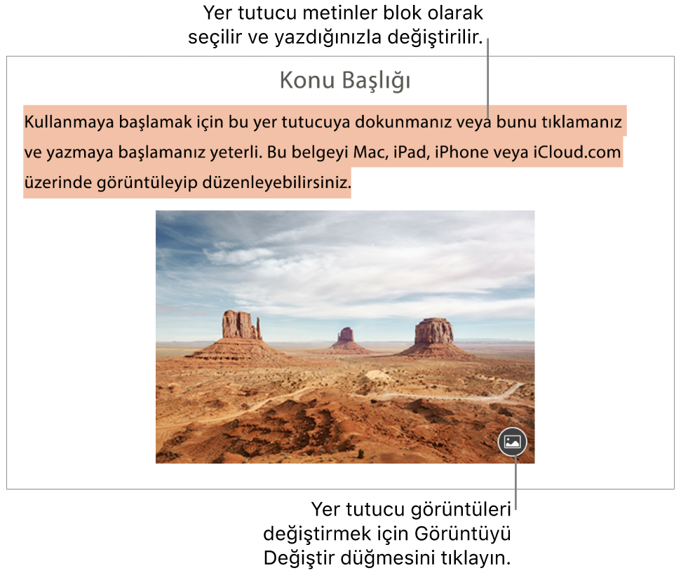 Yer tutucu metinler ve görüntüler.