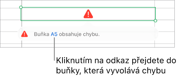 Odkaz na chybu buňky