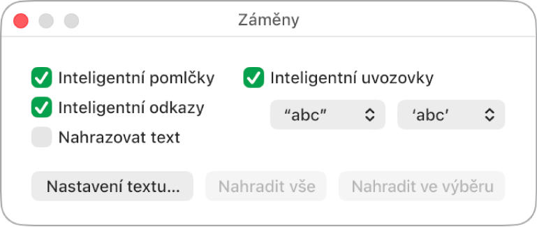 Okno Záměny