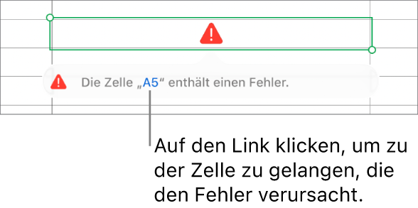 Eine Zellenreferenz bei einem Fehler