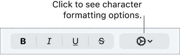 The Advanced Options button next to Bold, Italic, Underline and Strikethrough buttons.