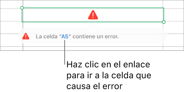 Enlace de error de celda.