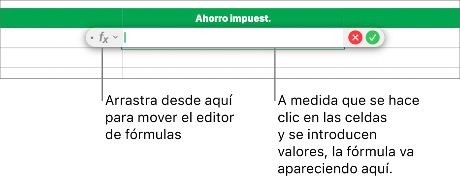 Editor de fórmulas.