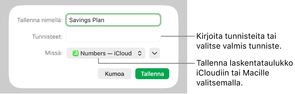 Tallenna nimellä -valintaikkuna.