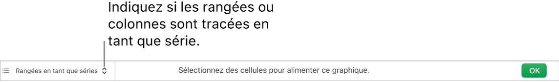 Menu contextuel permettant de choisir de tracer les rangées ou les colonnes sous forme de séries.