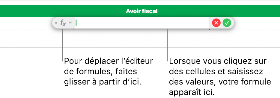 Éditeur de formules.