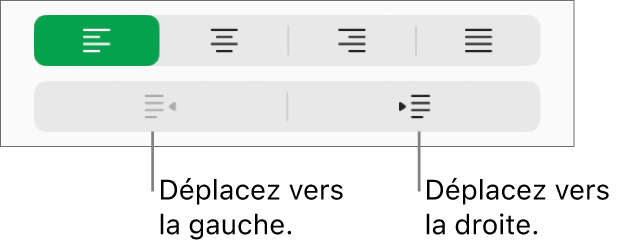 Options d’alignement de paragraphe.