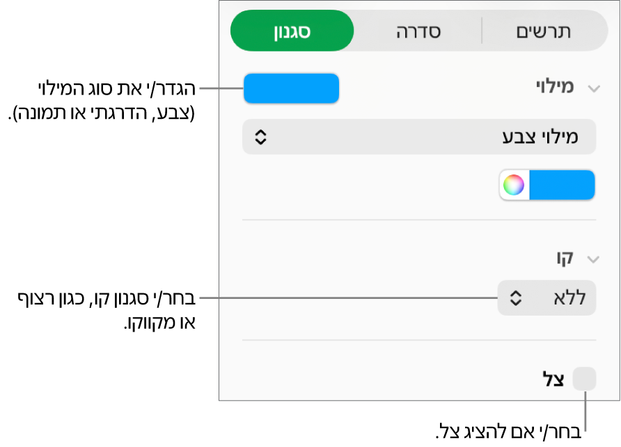 כלי בקרה לשינוי המראה של סדרת נתונים.