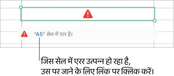 सेल एरर लिंक।
