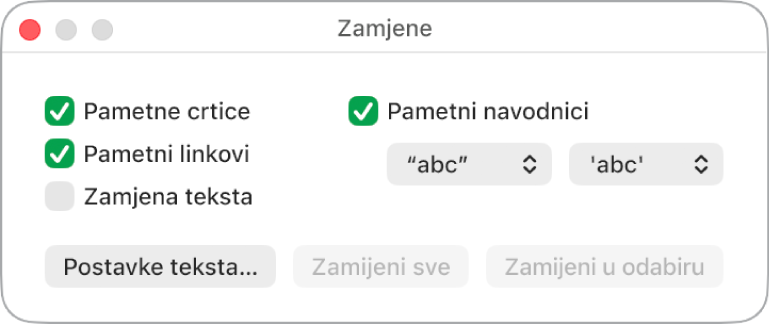Prozor Zamjene.