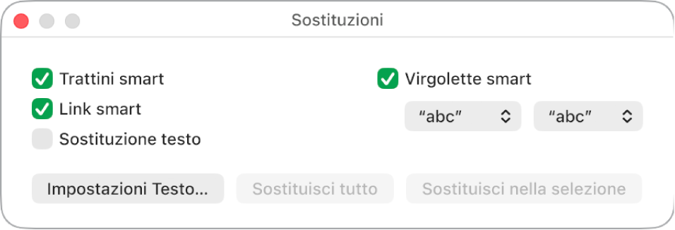 Finestra Sostituzioni.