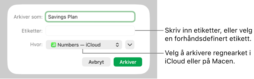 Arkiver som-dialogruten.