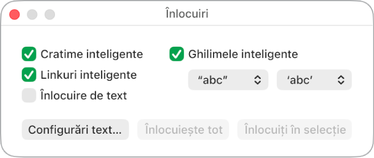 Fereastra Înlocuiri.