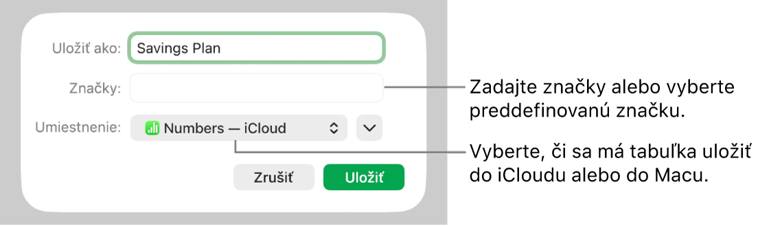 Dialógové okno Uložiť ako.