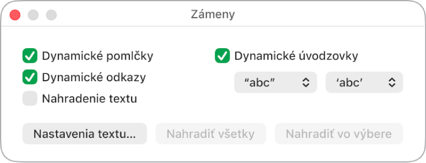 Okno Zámeny.