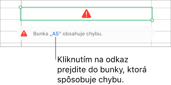 Odkaz na chybu v bunke.
