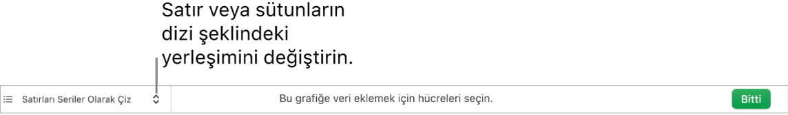 Satır veya sütunları seri olarak çizmeyi seçmeye yönelik açılır menü.