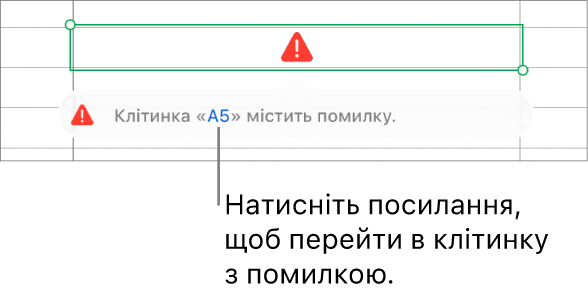 Посилання на помилку в клітинці.