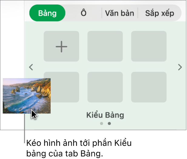 Kéo hình ảnh vào kiểu bảng để tạo kiểu mới.