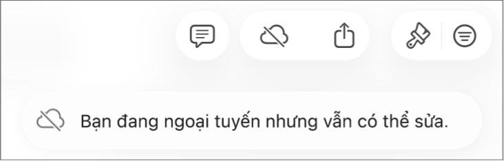 Cảnh báo trên màn hình cho biết “Bạn đang ngoại tuyến nhưng vẫn có thể sửa”.