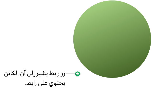 زر رابط يظهر على أحد الأشكال.