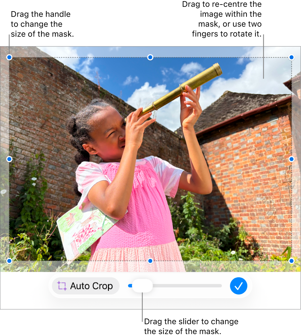 The mask slider at the bottom of a photo.
