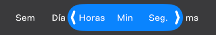 Selector del intervalo de duración.