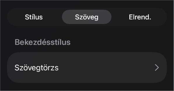 Karakterstílus egy csillag karakterrel, jobbra pedig a Frissítés gombbal.