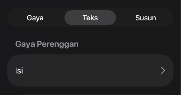 Gaya perenggan dengan asterisk di sebelahnya dan butang Kemas Kini di sebelah kanan.