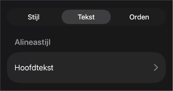 Een alineastijl met een sterretje ernaast en rechts de knop 'Werk bij'.