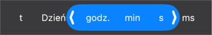 Pasek wyboru czasu trwania.