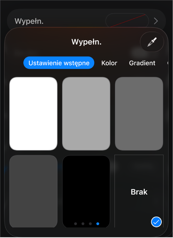 Narzędzia Wypełnienie z zaznaczoną opcją Bez wypełnienia.