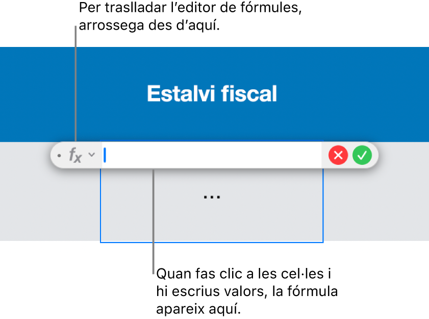 L’editor de fórmules.