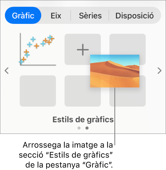 Arrossegar una imatge als estils de gràfic per crear un nou estil.