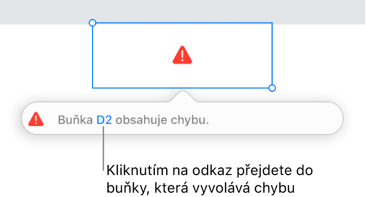 Odkaz na chybu buňky