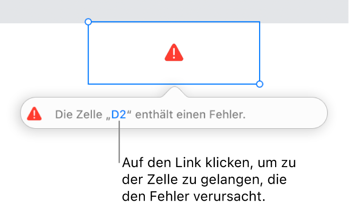 Eine Zellenreferenz bei einem Fehler