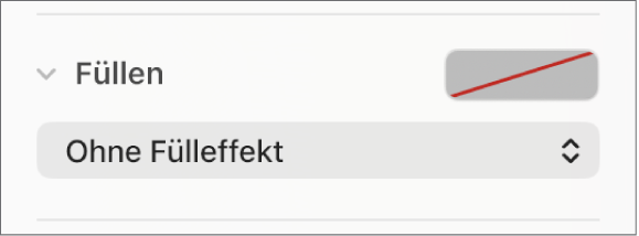 Die Steuerelemente „Füllen“ mit dem ausgewählten Element „Ohne“