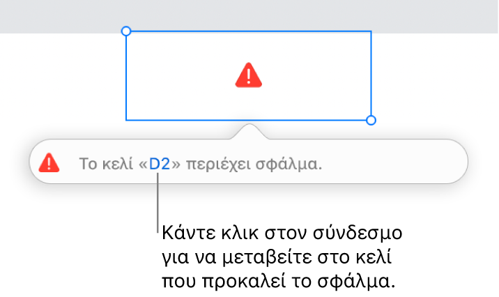 Σύνδεσμος σφάλματος κελιού.