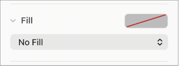 The Fill controls with No Fill selected.