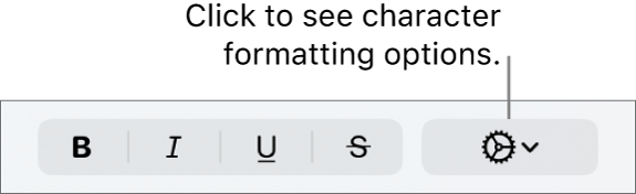 The Advanced Options button next to Bold, Italic and Underline buttons.