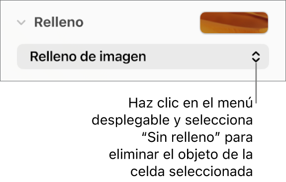 El control para eliminar un objeto de la celda seleccionada.