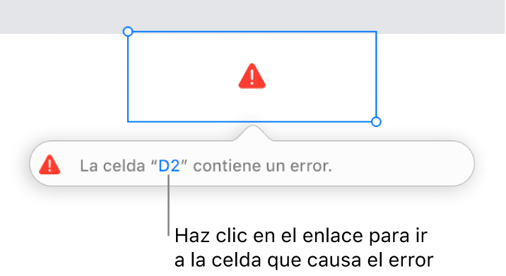 Enlace de error de celda.