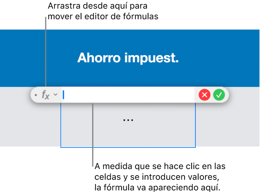 Editor de fórmulas.