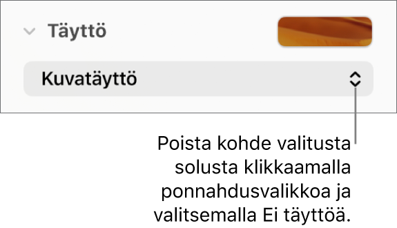 Säädin, jolla poistetaan objekti valitusta solusta.